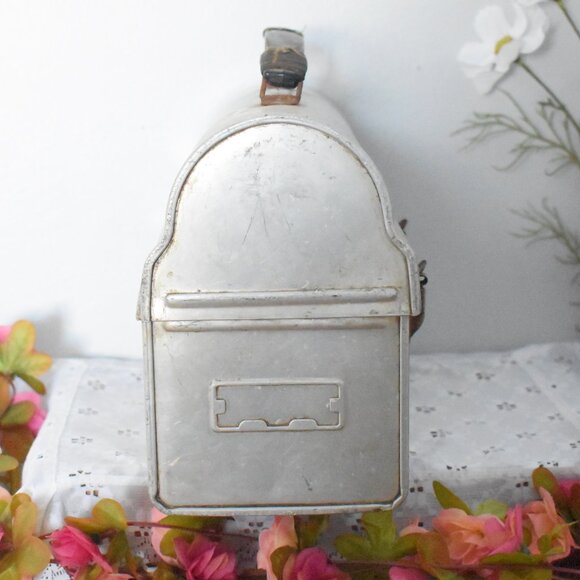 Vintage Antique 1950s Silver Dome Top Metal Miner Workmans Lunchbox Case - Picture 14 of 16